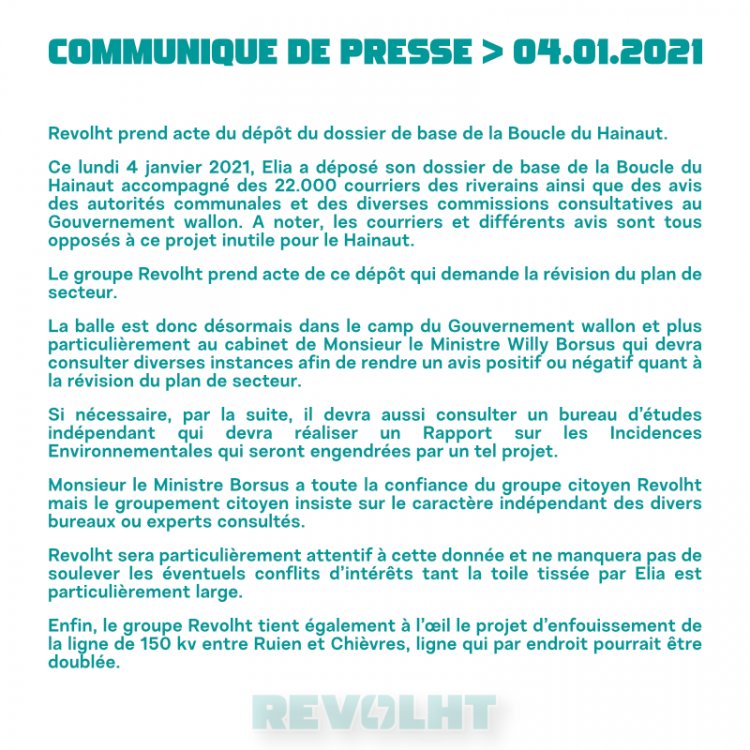 Communiqué de presse - Lundi 04.01.2021